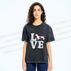 Unisex Love Dachshund Dog Printed Washed Tee
