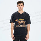 Unisex Funny Dachshund Dog All Drinks on me Tonight Printed Washed Tee