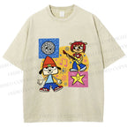 Unisex Parappa the Rapper Dog Graffiti Printed Washed Tee