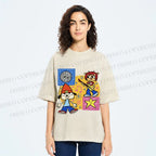 Unisex Parappa the Rapper Dog Graffiti Printed Washed Tee