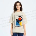 Unisex Bauhaus Geometry Printed Washed Tee