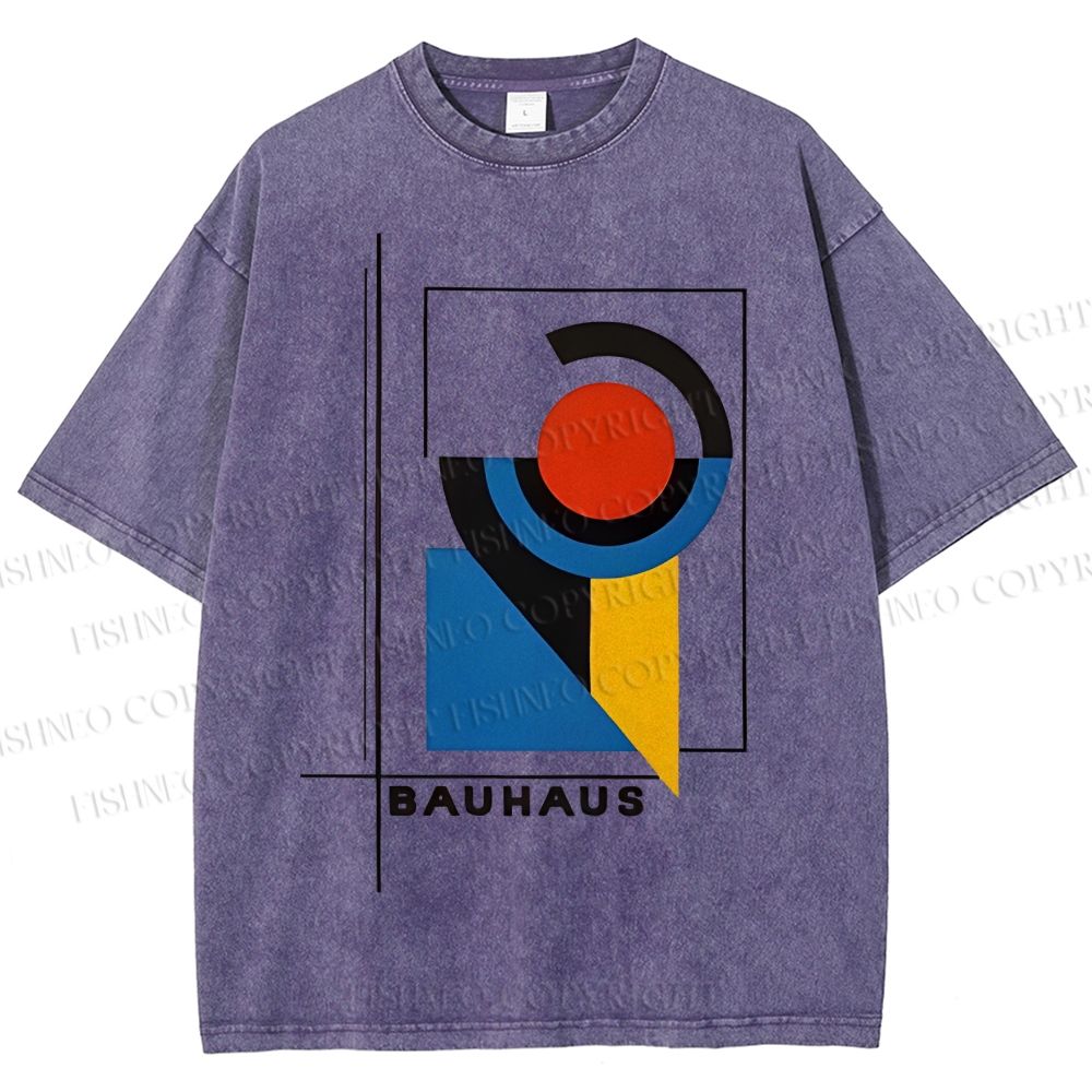 Unisex Bauhaus Geometry Printed Washed Tee