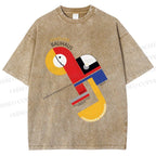 Unisex Bauhaus Geometric Design Printed Washed Tee