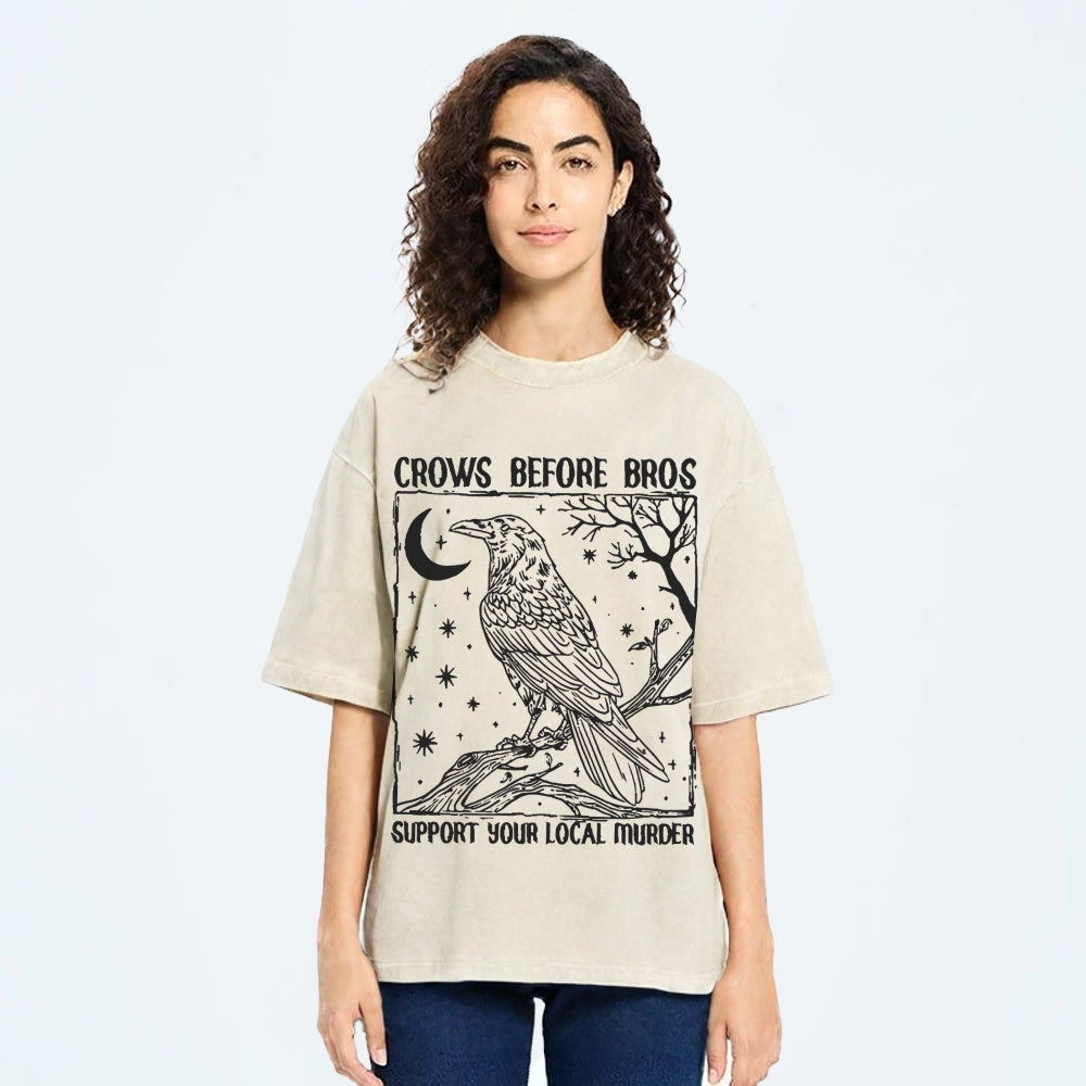 Crows Before Bros Washed T-Shirt