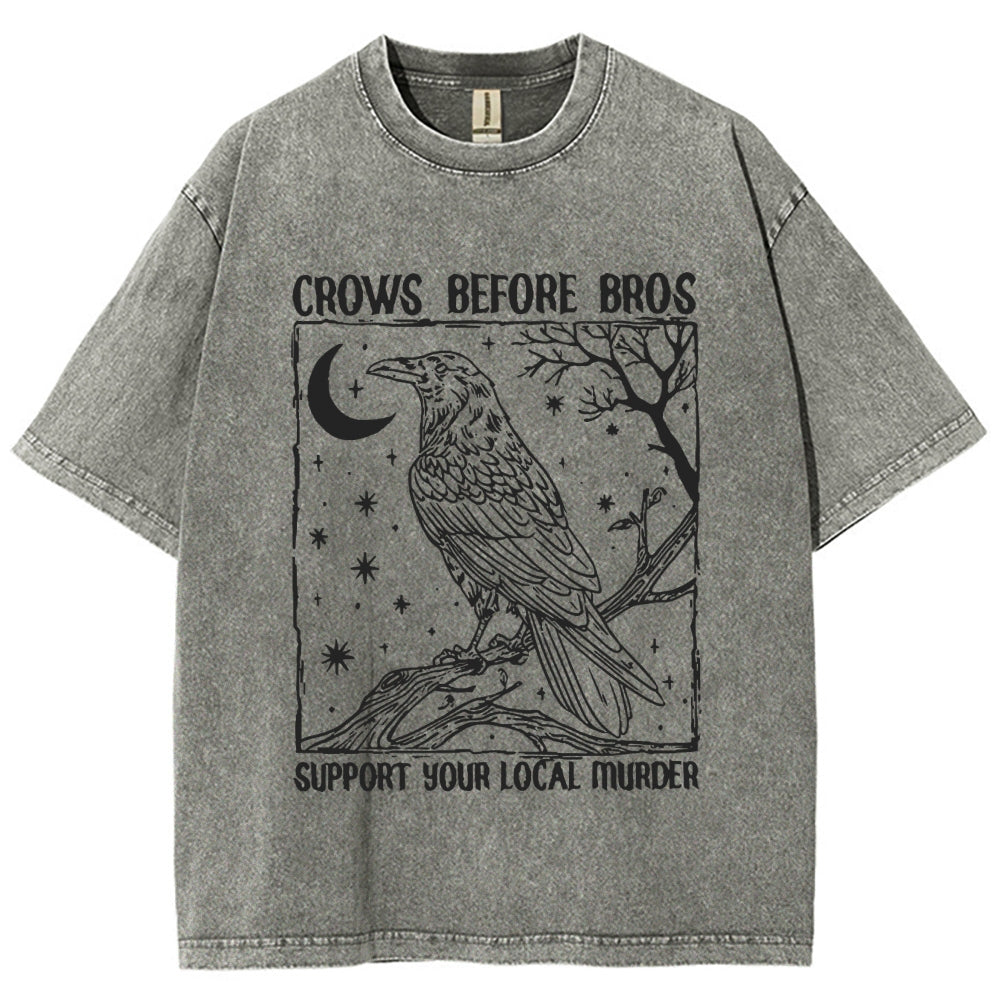 Crows Before Bros Washed T-Shirt
