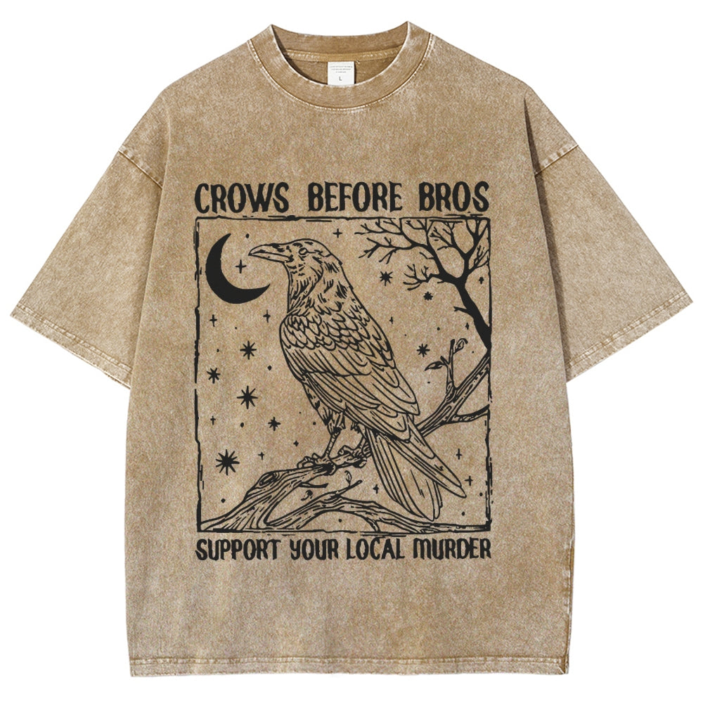 Crows Before Bros Washed T-Shirt
