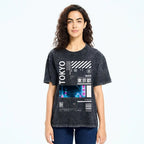 Night in Tokyo Street Vintage Washed T-shirt