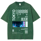 Night in Tokyo Street Vintage Washed T-shirt