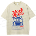 Unisex More Pasta Frog Printed Washed Tee