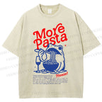 Unisex More Pasta Frog Printed Washed Tee