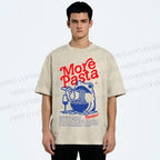 Unisex More Pasta Frog Printed Washed Tee