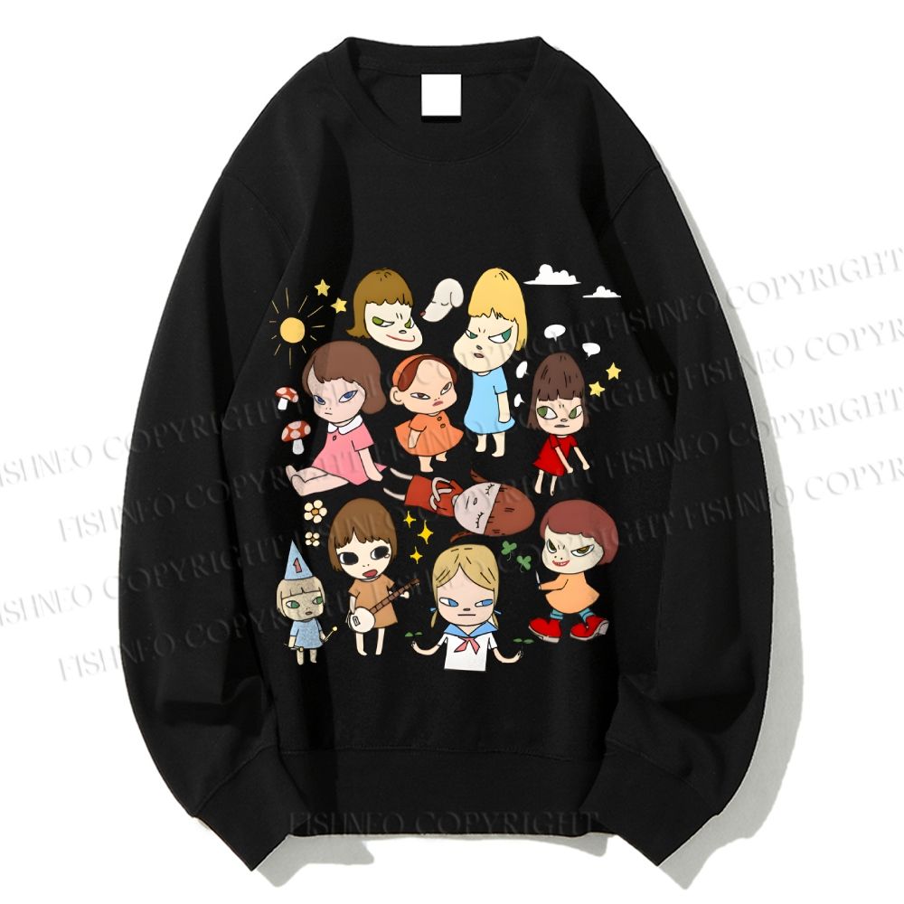 Unisex Japanese Art Yoshitomo Nara Printed Sweatshirt