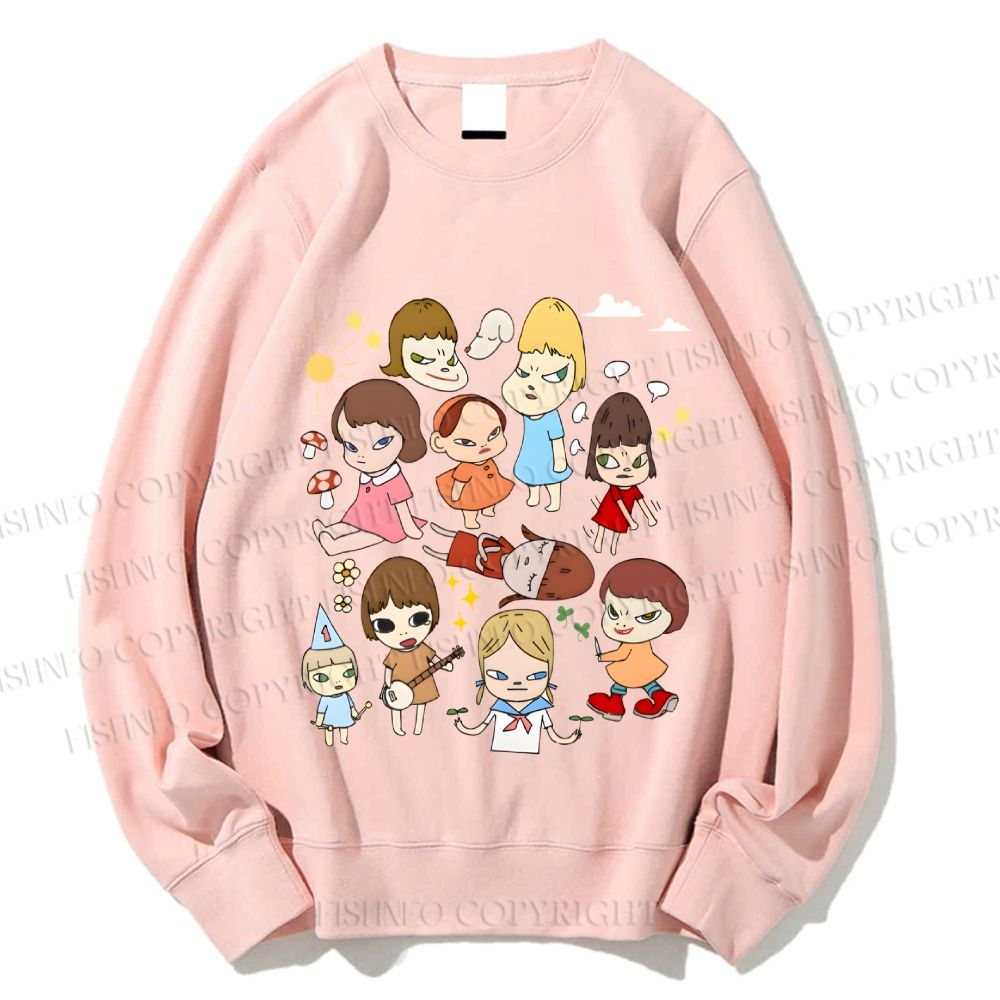 Unisex Japanese Art Yoshitomo Nara Printed Sweatshirt