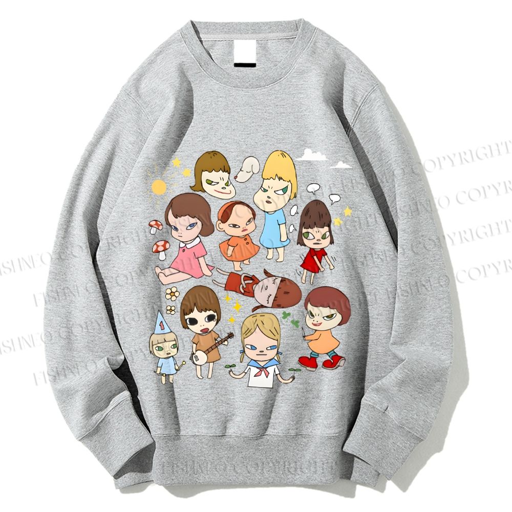 Unisex Japanese Art Yoshitomo Nara Printed Sweatshirt