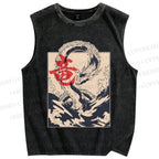 Japanese Dragon Vintage Distressed Washed Tank Top