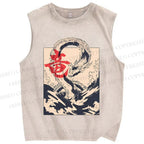 Japanese Dragon Vintage Distressed Washed Tank Top