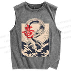 Japanese Dragon Vintage Distressed Washed Tank Top