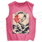 Japanese Dragon Vintage Distressed Washed Tank Top