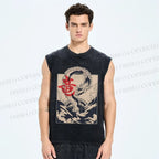 Japanese Dragon Vintage Distressed Washed Tank Top