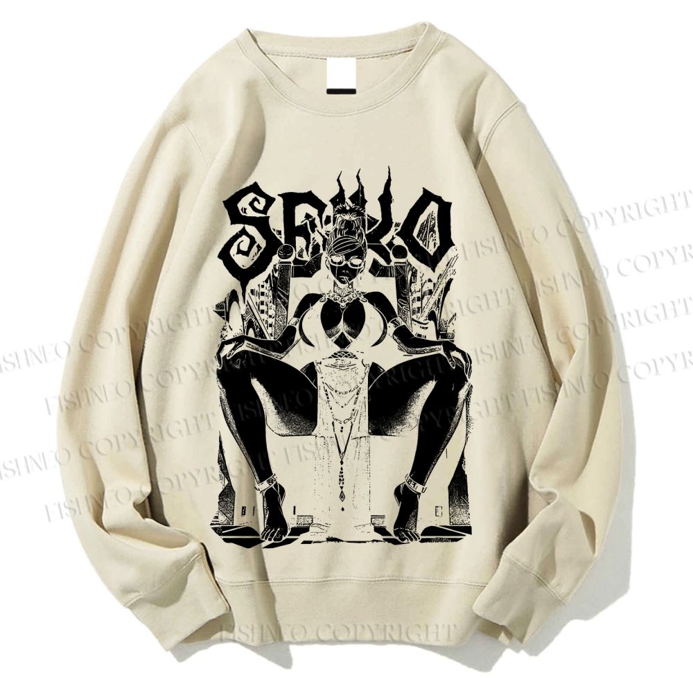 Unisex Vintage Anime Woman Printed Sweatshirt