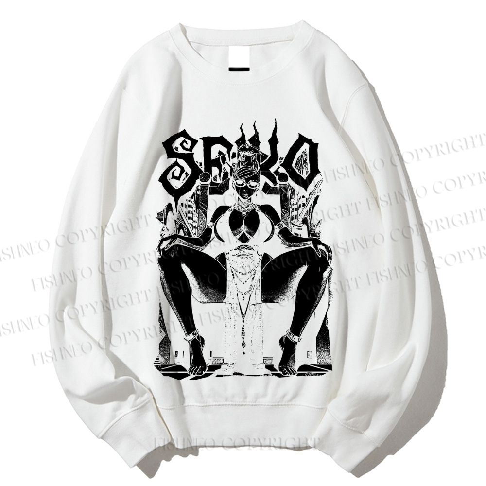 Unisex Vintage Anime Woman Printed Sweatshirt