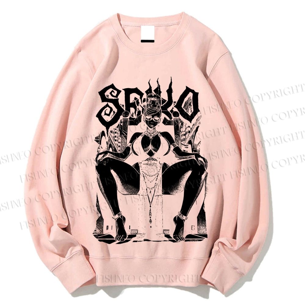 Unisex Vintage Anime Woman Printed Sweatshirt