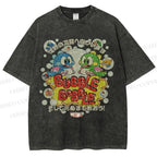 Unisex Bubble Bobble Printed Washed Tee