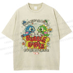 Unisex Bubble Bobble Printed Washed Tee