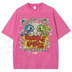 Unisex Bubble Bobble Printed Washed Tee