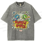 Unisex Bubble Bobble Printed Washed Tee