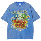 Unisex Bubble Bobble Printed Washed Tee