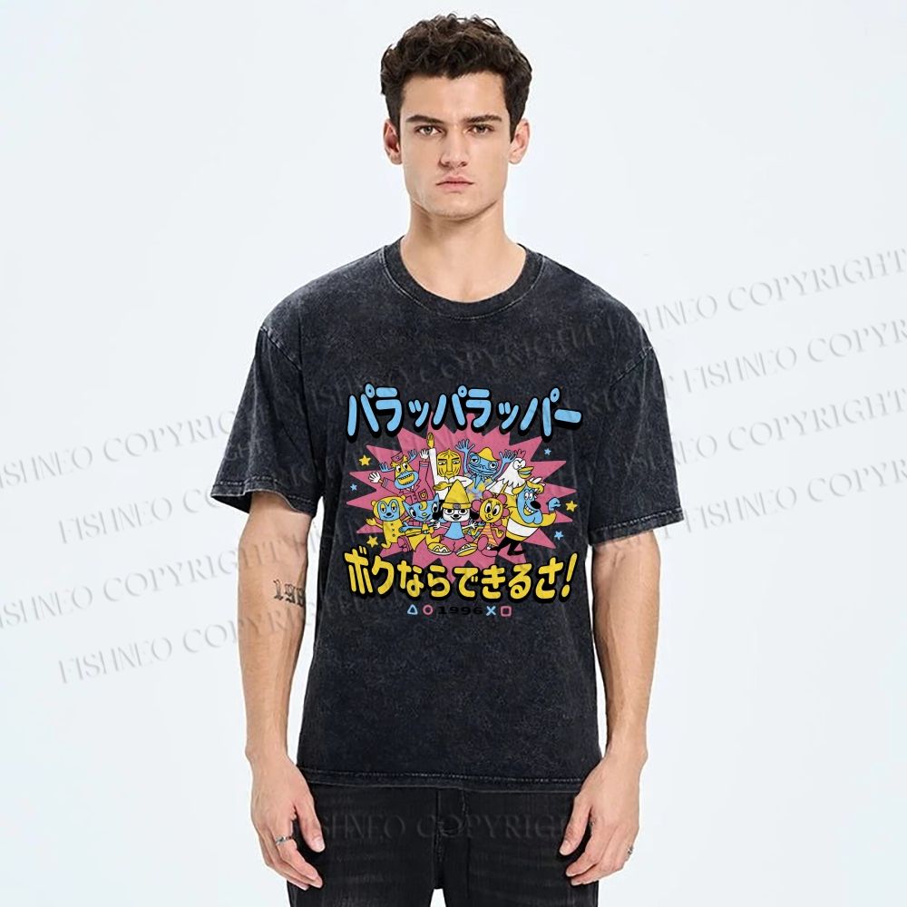 Unisex PaRappa the Rapper Printed Washed Tee