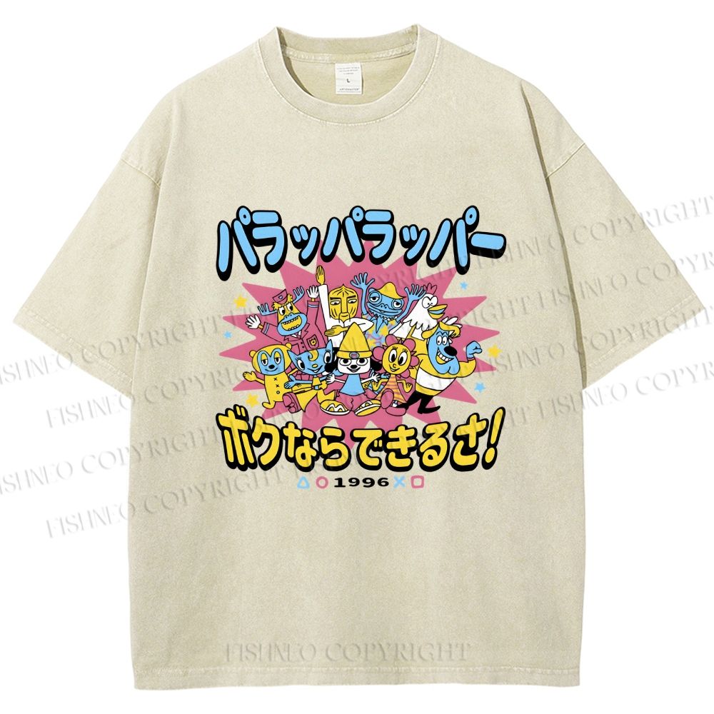Unisex PaRappa the Rapper Printed Washed Tee
