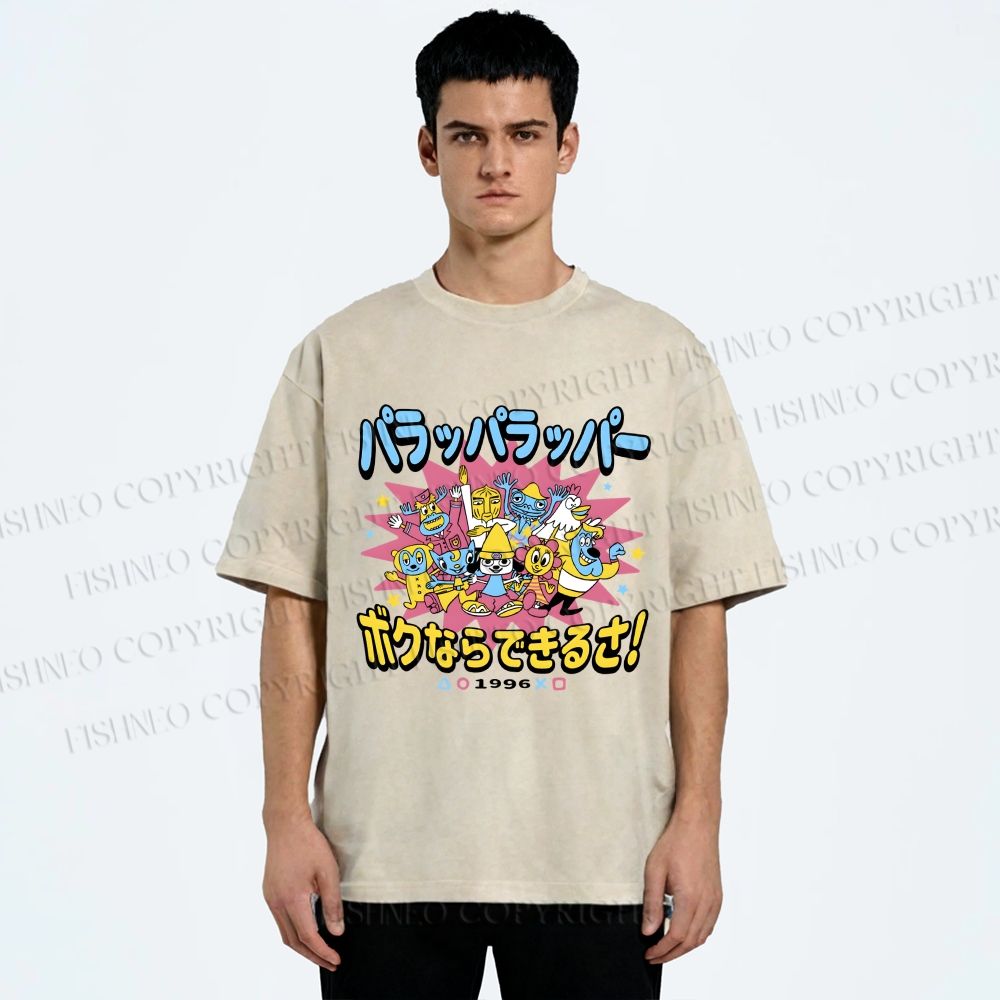 Unisex PaRappa the Rapper Printed Washed Tee