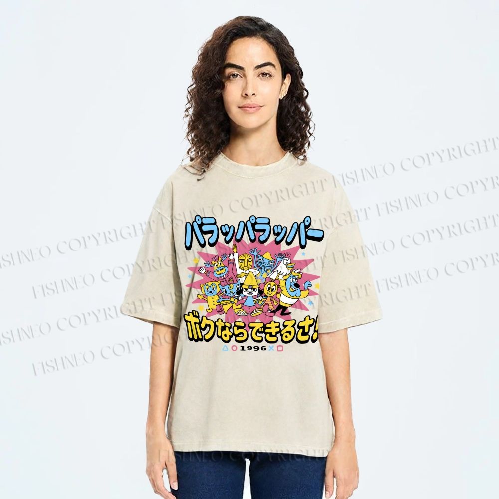 Unisex PaRappa the Rapper Printed Washed Tee
