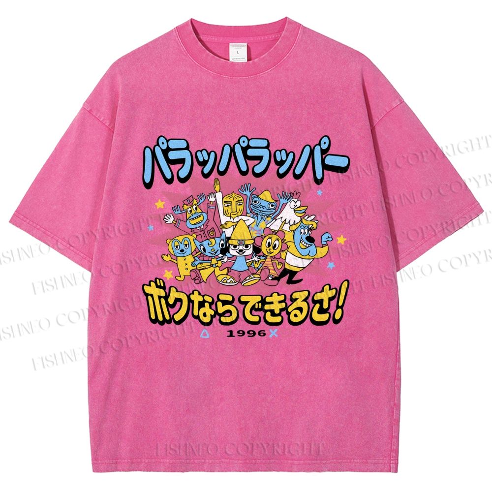 Unisex PaRappa the Rapper Printed Washed Tee