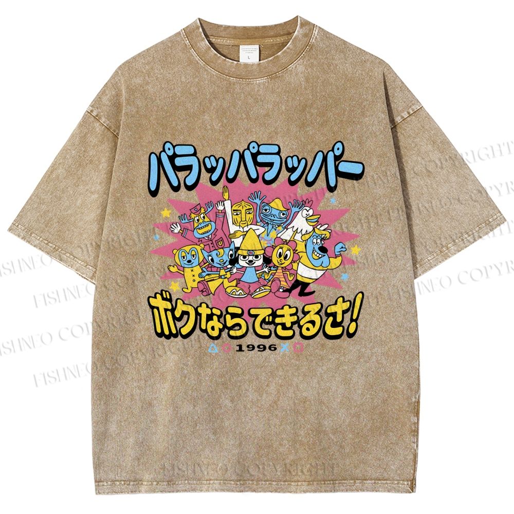 Unisex PaRappa the Rapper Printed Washed Tee