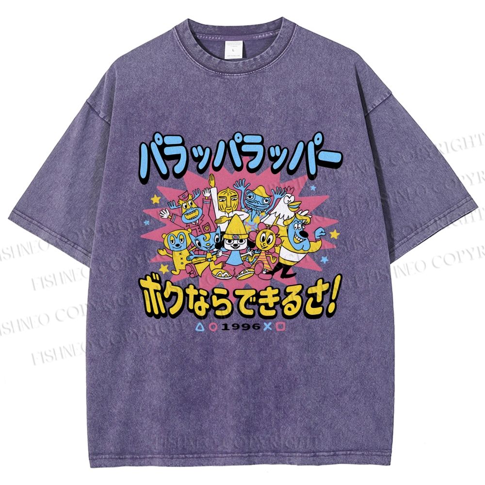 Unisex PaRappa the Rapper Printed Washed Tee