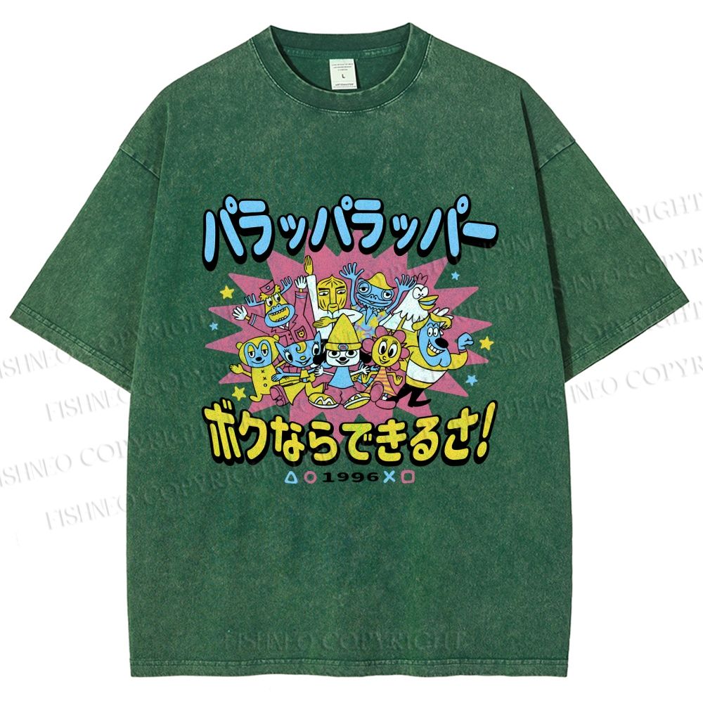 Unisex PaRappa the Rapper Printed Washed Tee