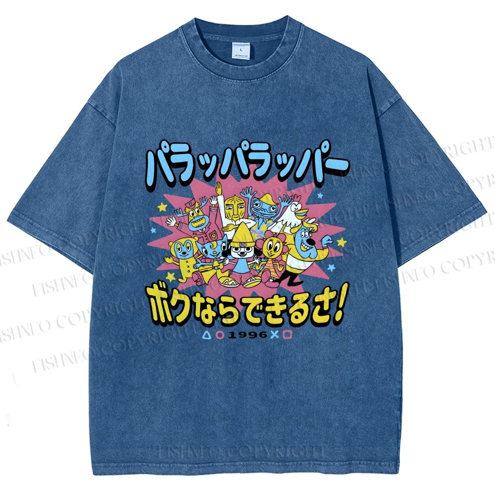 Unisex PaRappa the Rapper Printed Washed Tee