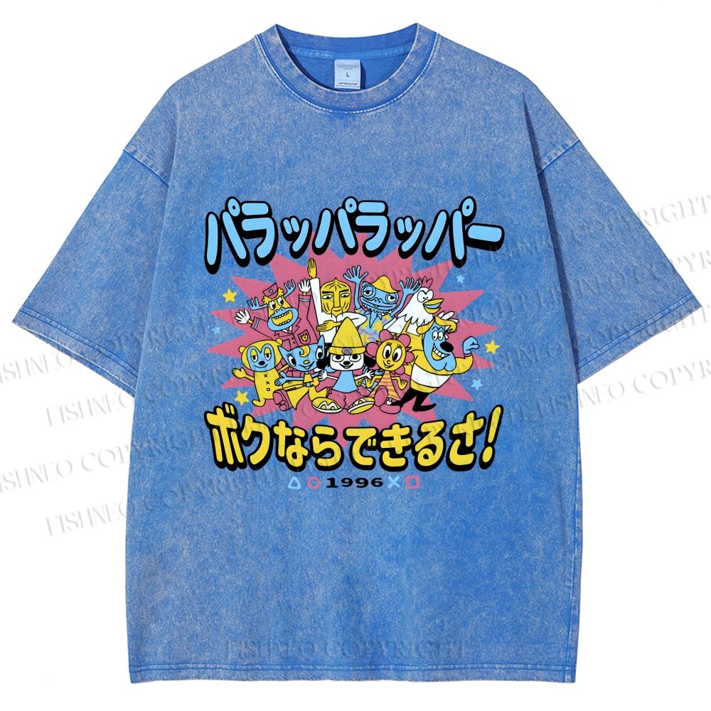 Unisex PaRappa the Rapper Printed Washed Tee