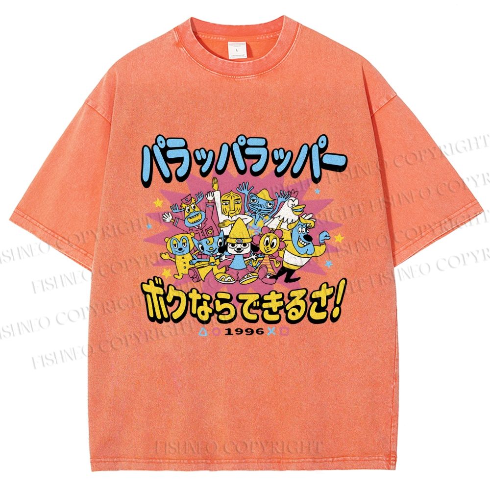 Unisex PaRappa the Rapper Printed Washed Tee