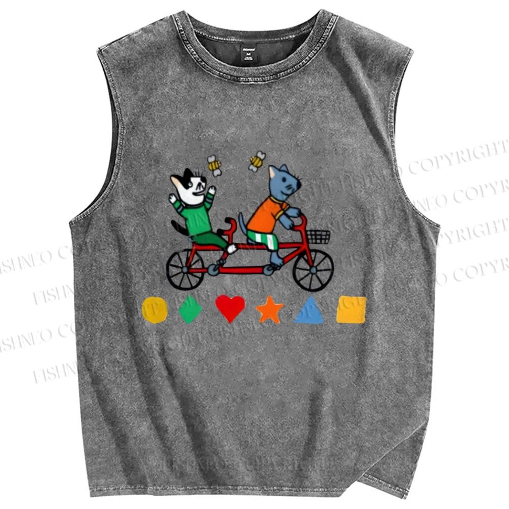 Unisex Slushy Noobz Printed Washed Tank Top