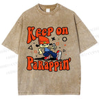 Unisex Keep On PaRappin Printed Washed Tee