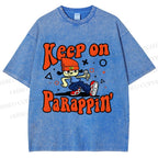 Unisex Keep On PaRappin Printed Washed Tee