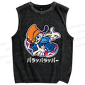 Unisex PaRappa Carlos Rappa Printed Washed Tank Top