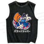 Unisex PaRappa Carlos Rappa Printed Washed Tank Top