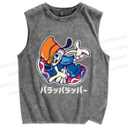 Unisex PaRappa Carlos Rappa Printed Washed Tank Top