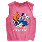 Unisex PaRappa Carlos Rappa Printed Washed Tank Top