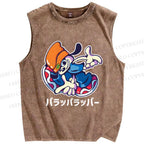 Unisex PaRappa Carlos Rappa Printed Washed Tank Top